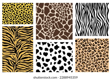 animal skin texture print set,vector illustration