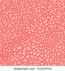 Animal skin texture seamless pattern in coral. Vector exotic ornate background