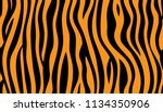 animal skin, tiger stripes, abstract pattern, line background, zebra print, fabric. Amazing hand drawn vector illustration. Poster, banner. Black and orange repeat seamless