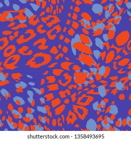 Animal skin vector seamless pattern. Leopard spots fur texture design. Vintage background. 