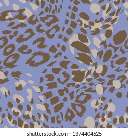 Animal skin vector seamless pattern. Leopard spots fur texture design. Vintage background. 