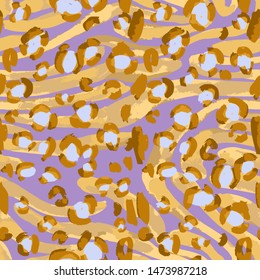 Animal skin vector seamless pattern. Leopard spots fur texture design. Vintage background. 