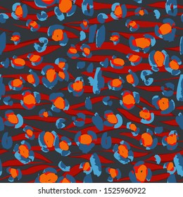 Animal skin vector seamless pattern. Leopard spots fur texture design. Vintage background. 