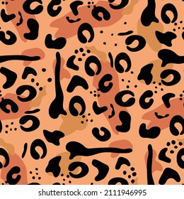 Animal skin. Vector texture. Imprint. Decorative background. Safari seamless pattern. Wildlife