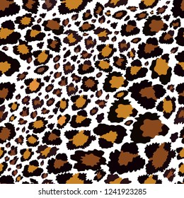Animal Skin,Vector Seamless pattern of leopard skin on brown background, Wild Animals pattern for textile or wall paper