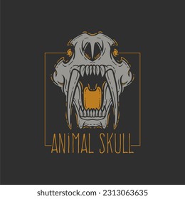 animal skull and bones design illustration for t shirt and apparel