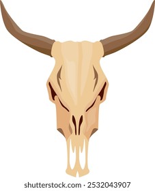 Animal skull color icon. Dead horned head