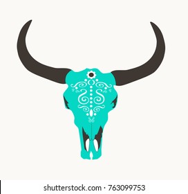 Animal skull, Cow's head vector illustration 
