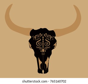 Animal skull, cow's head vector illustration