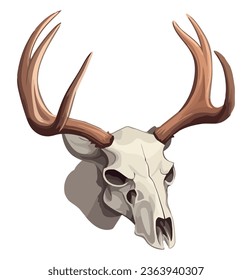 animal skull decoration over white