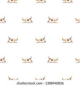 Animal skull in a desert seamless vector pattern.