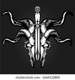 Animal skull detail vector bones