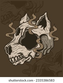 Animal skull head doodle hand drawn illustration vector design