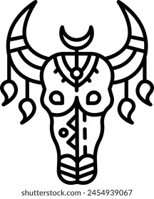 animal skull outline icon vector illustration