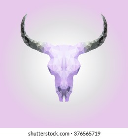 Animal skull in polygonal technique. Can be used for print on a T-shirt