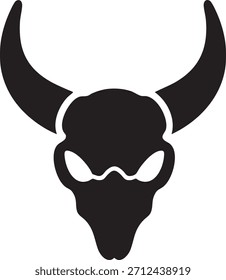 Vector de cráneo animal - Ilustración de hueso de vida silvestre, Antiguas Skeleton Symbol, silueta detallada
