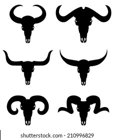 animal skulls silhouette 