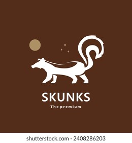 animal skunks natural logo vector icon silhouette retro hipster