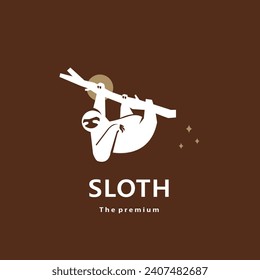 animal sloth natural logo vector icon silhouette retro hipster