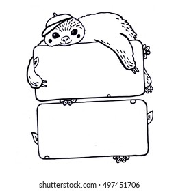 Animal. Sloth on the frame.