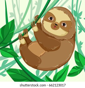 Animal sloth vector illustration