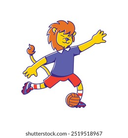 Animal Soccer Mascot Kicking Ball