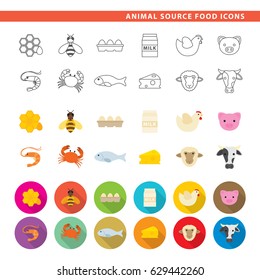 Animal source food icons.