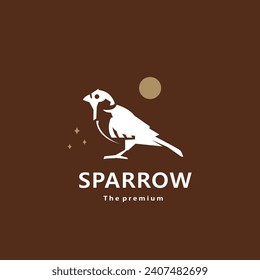 animal sparrow natural logo vector icon silhouette retro hipster