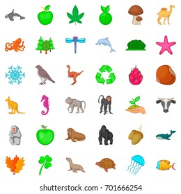 Animal species icons set. Cartoon style of 36 animal species vector icons for web isolated on white background