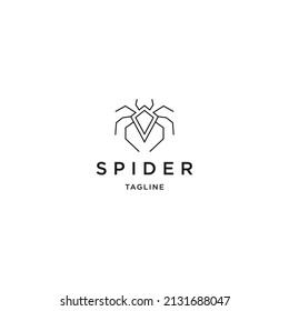Animal spider line logo icon design template