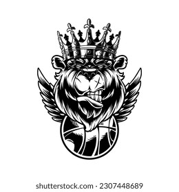 ANIMAL SPORT BALL CLUB VECTOR BLACK AND WHITE