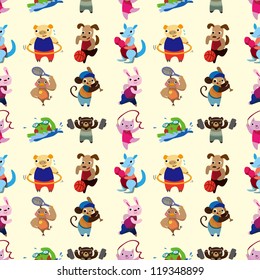 animal sport player seamless pattern