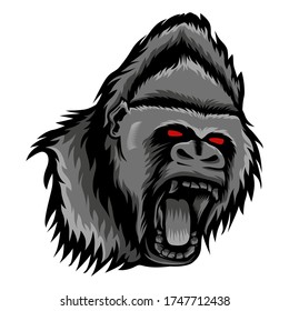 Animal sport vector illustration for t-shirt design template, dark animal zoo wildlife cartoon head
