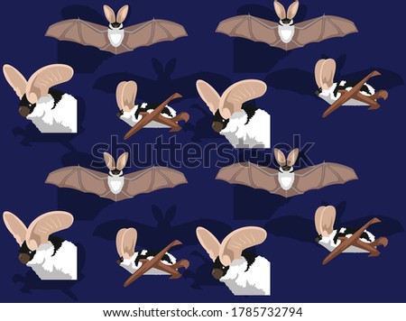 Animal Spotted Bat Cartoon Vector Illustration Seamless Background-01