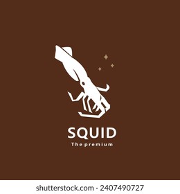 animal squid natural logo vector icon silhouette retro hipster