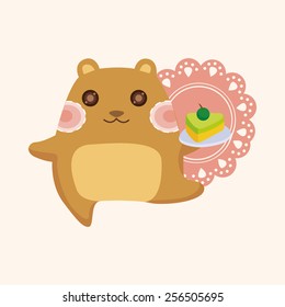 animal squirrel having afternoon tea theme elements
