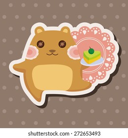 animal squirrel having afternoon tea theme elements