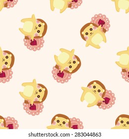 animal squirrel having afternoon tea ,seamless pattern