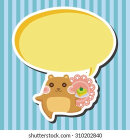 animal squirrel having afternoon tea theme elements