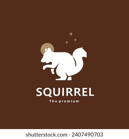 animal squirrel natural logo vector icon silhouette retro hipster