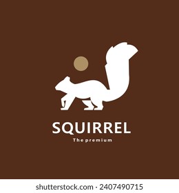 animal squirrel natural logo vector icon silhouette retro hipster