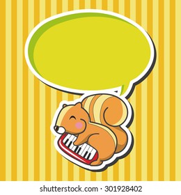 animal squirrel playing instrument cartoon theme elements