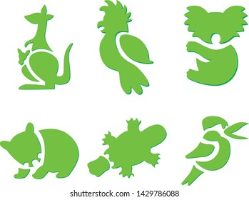 animal stencil green art set