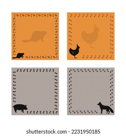 Animal steps notepad, sticky notes set with different colors part-2
