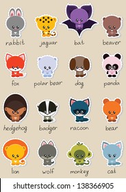 Animal stickers set