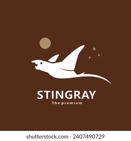 animal stingray natural logo vector icon silhouette retro hipster