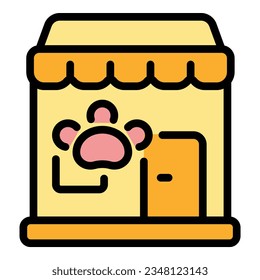 Animal store icon outline vector. Pet food. Object accessory color flat