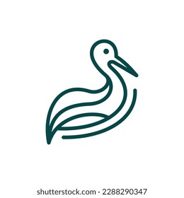 Animal stork line modern logo