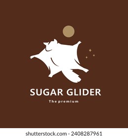 animal sugar glider natural logo vector icon silhouette retro hipster