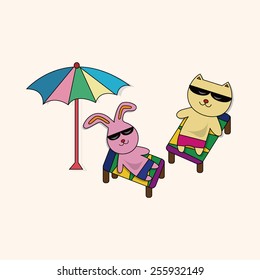 animal summer cartoon theme elements